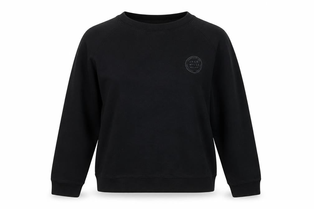 Womens UK UK 8 Regular Jack Wills Black Pullover Sweatshirt