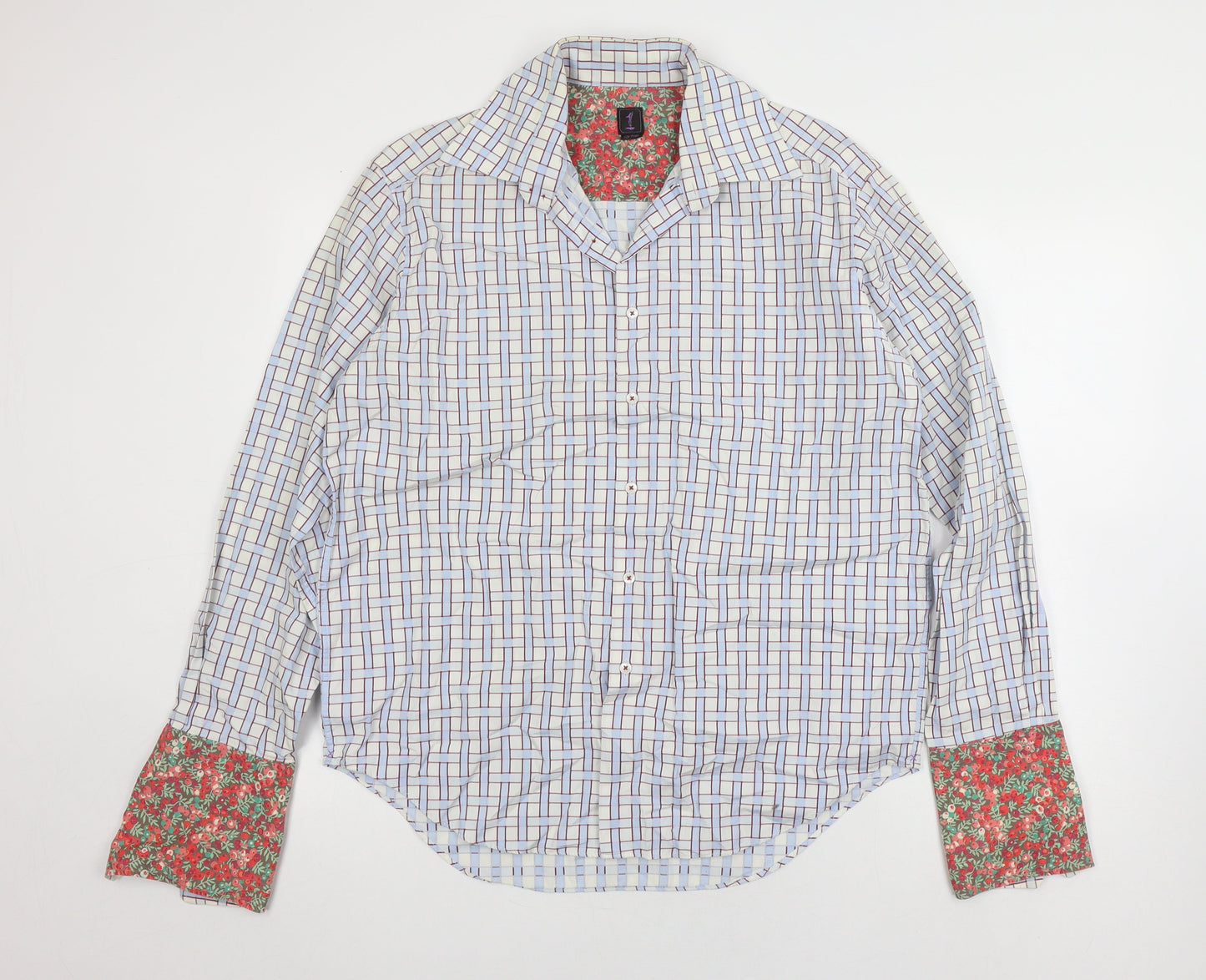 Men's Multicoloured Checked Cotton Shirt - Size L