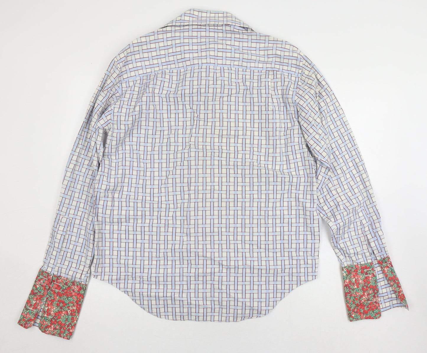 Men's Multicoloured Checked Cotton Shirt - Size L
