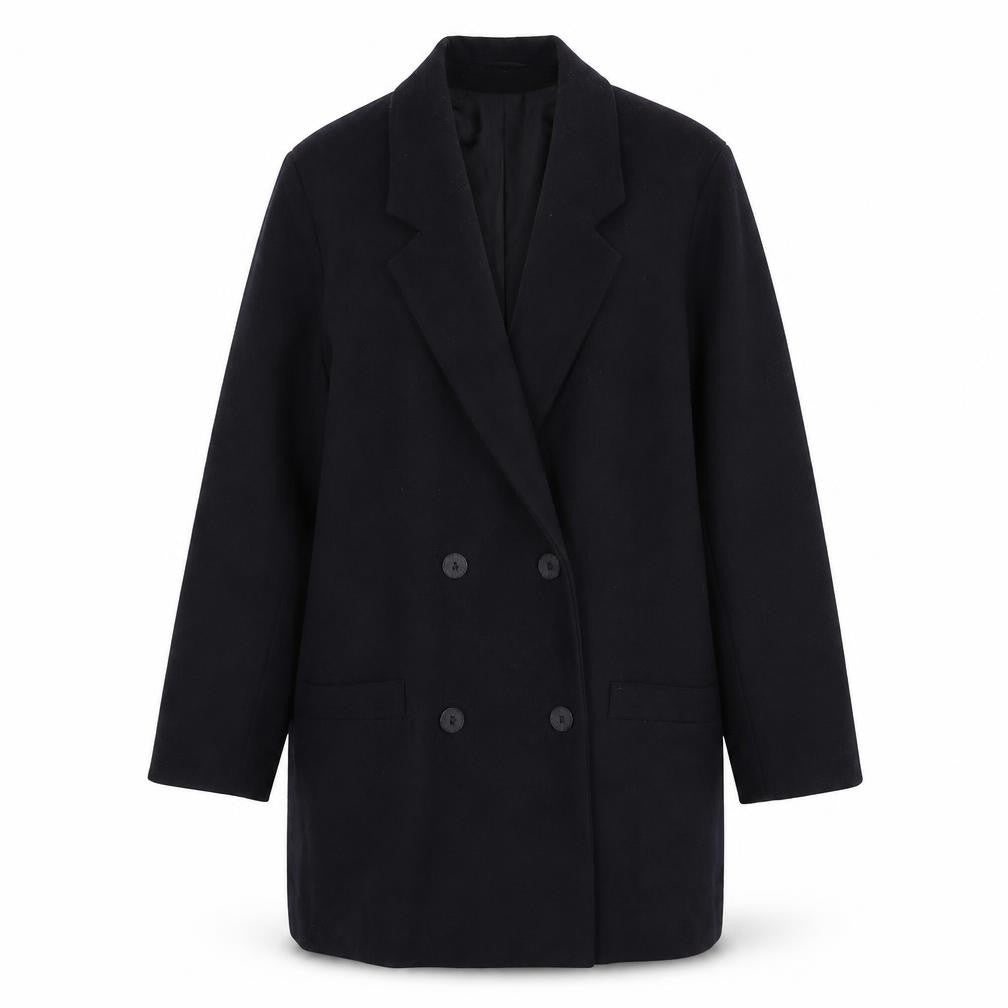 St Bernard Women's Black Wool Blend Overcoat Size 14