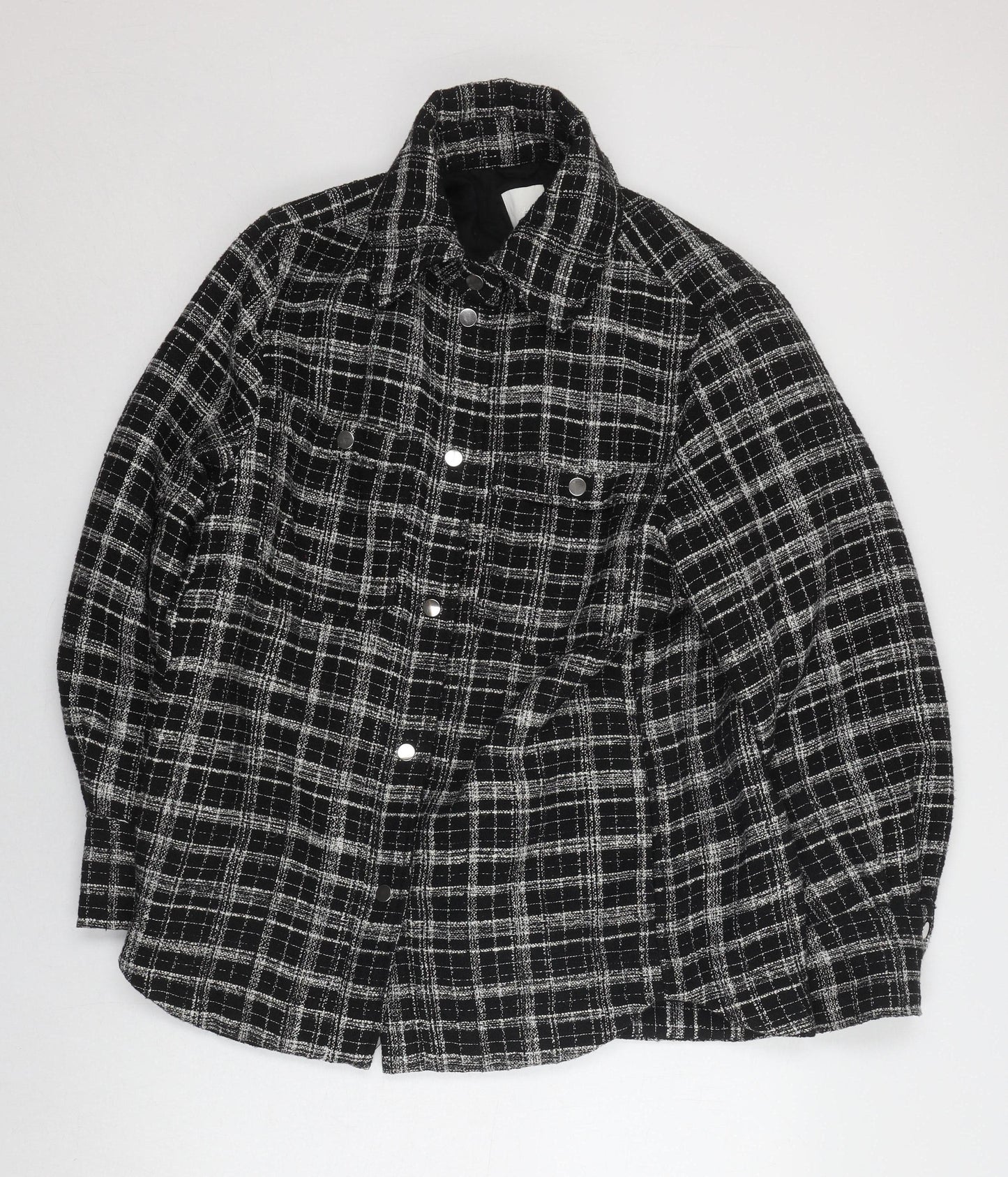 H&M Women's Black Check Tweed Jacket S