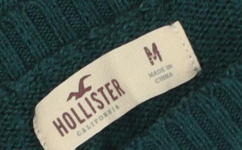 Hollister Women's Green Penguin Christmas Jumper, M