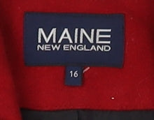 Maine New England Women's Red Pea Coat Size 16 Classic Style