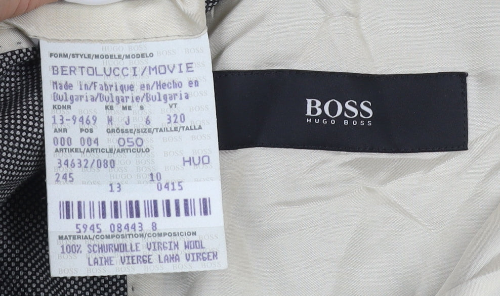 Hugo Boss Men's Grey Check Blazer Size L