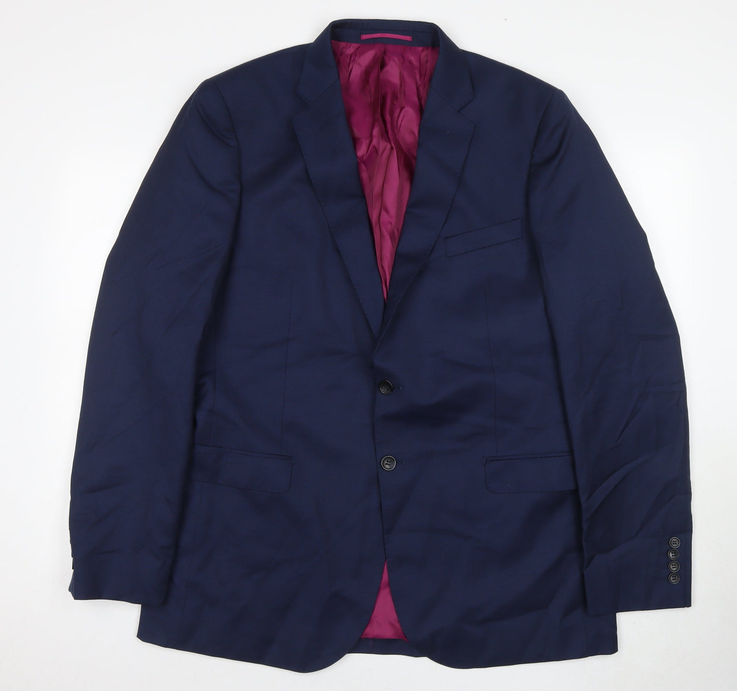 Savoy Taylors Guild Men's Blue Wool Blazer 44 Long