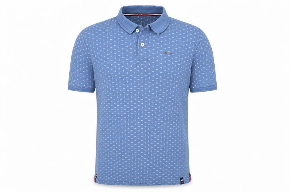 Netplay Men's Blue Graphic Polo M Casual Short Sleeve