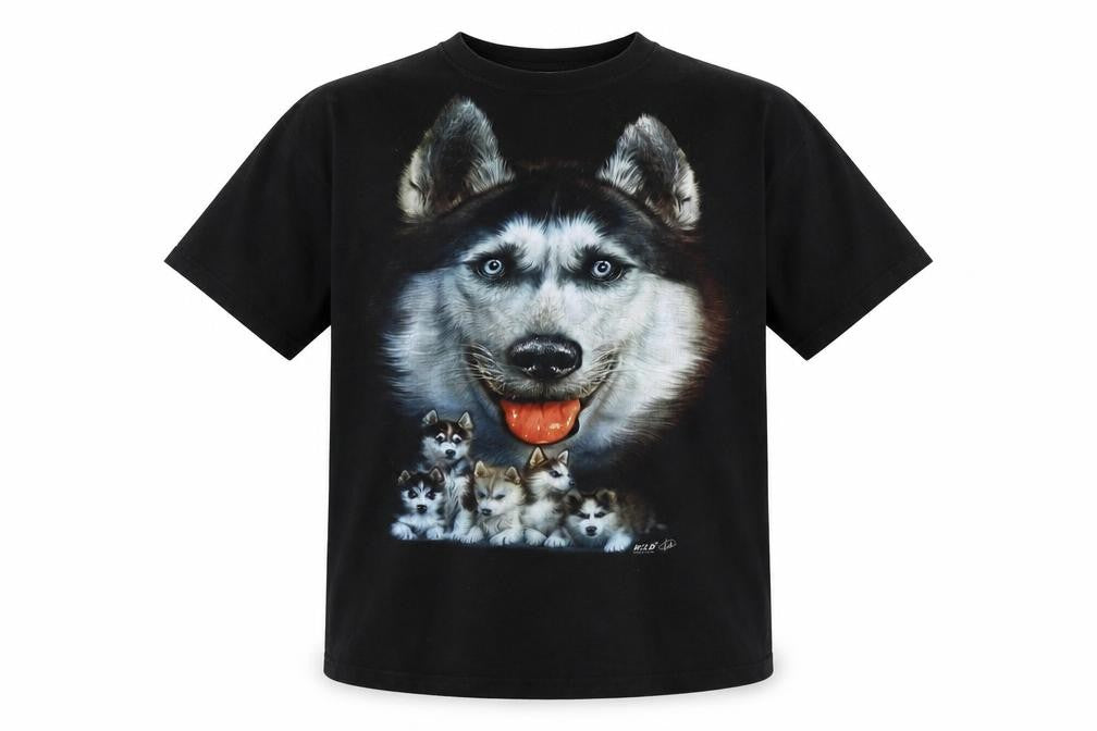 Wild Men's Black Animal Print Graphic T-Shirt L
