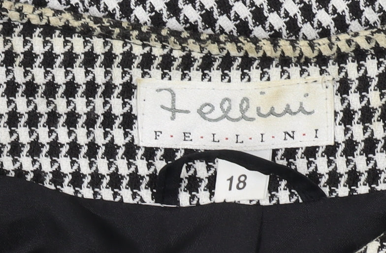 Fellini Women's Black Houndstooth Suit Jacket Size 18