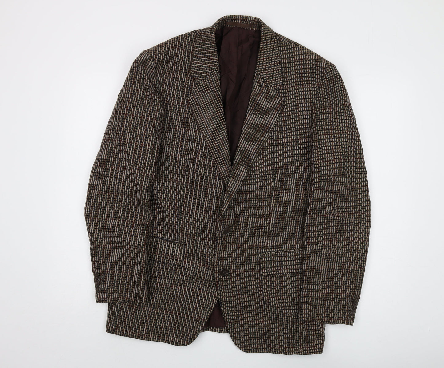 St Michael Men's Beige Check Blazer 40R Wool