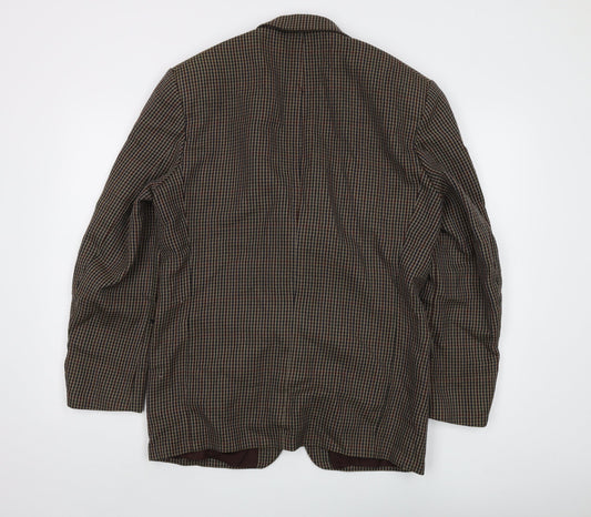 St Michael Men's Beige Check Blazer 40R Wool
