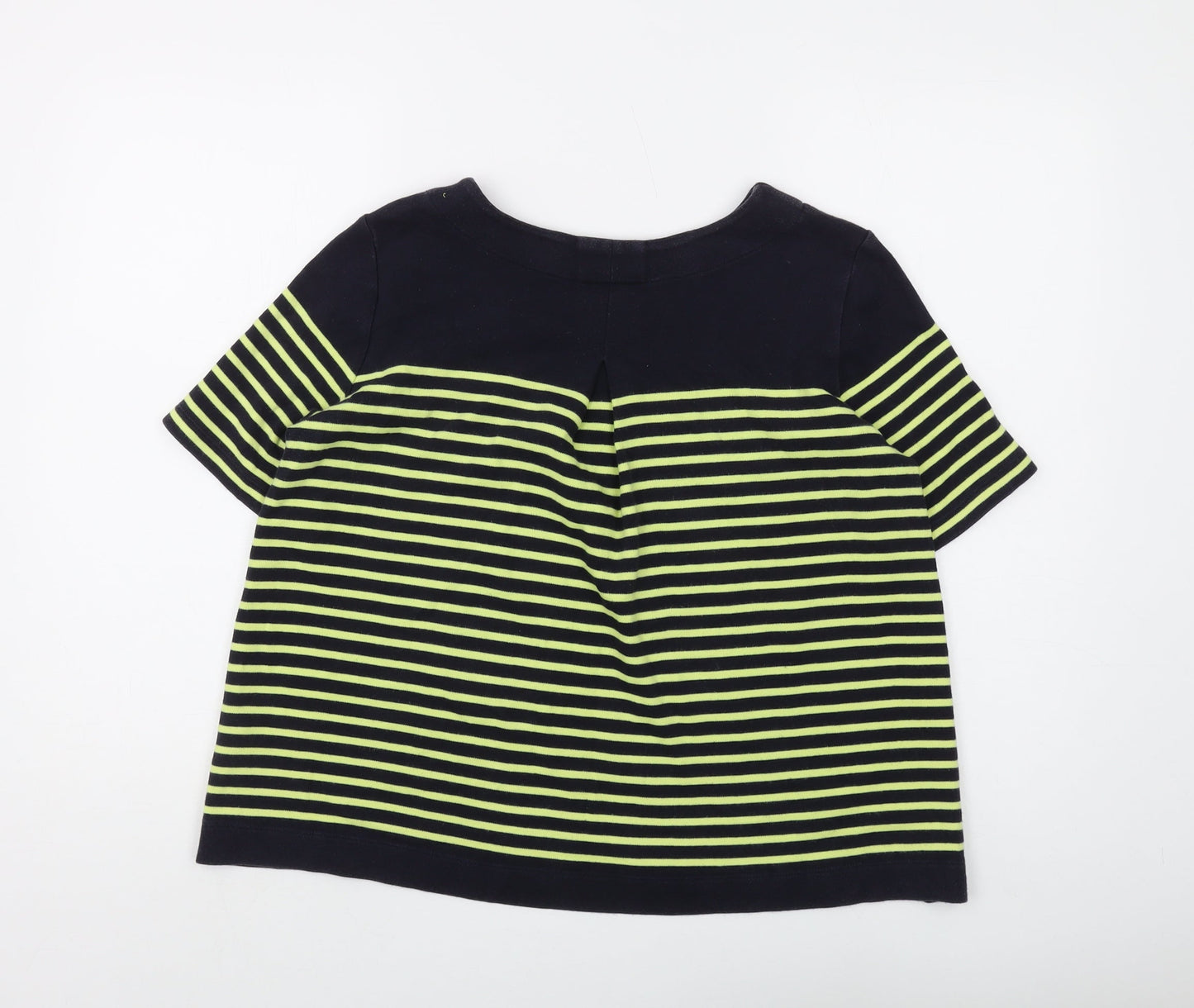 Hobbs Women's Black Striped Cotton T-Shirt, M, Casual