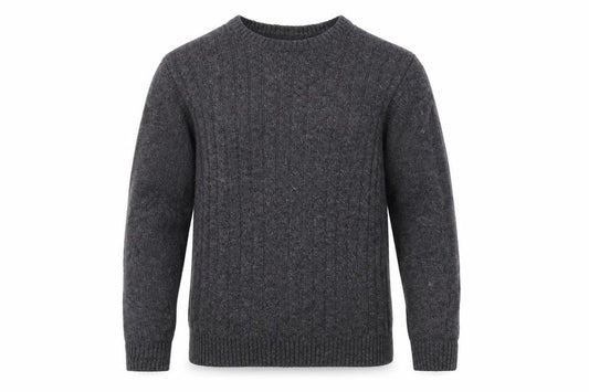 Front view of Crew Clothing Men's Grey Wool Pullover -, size S