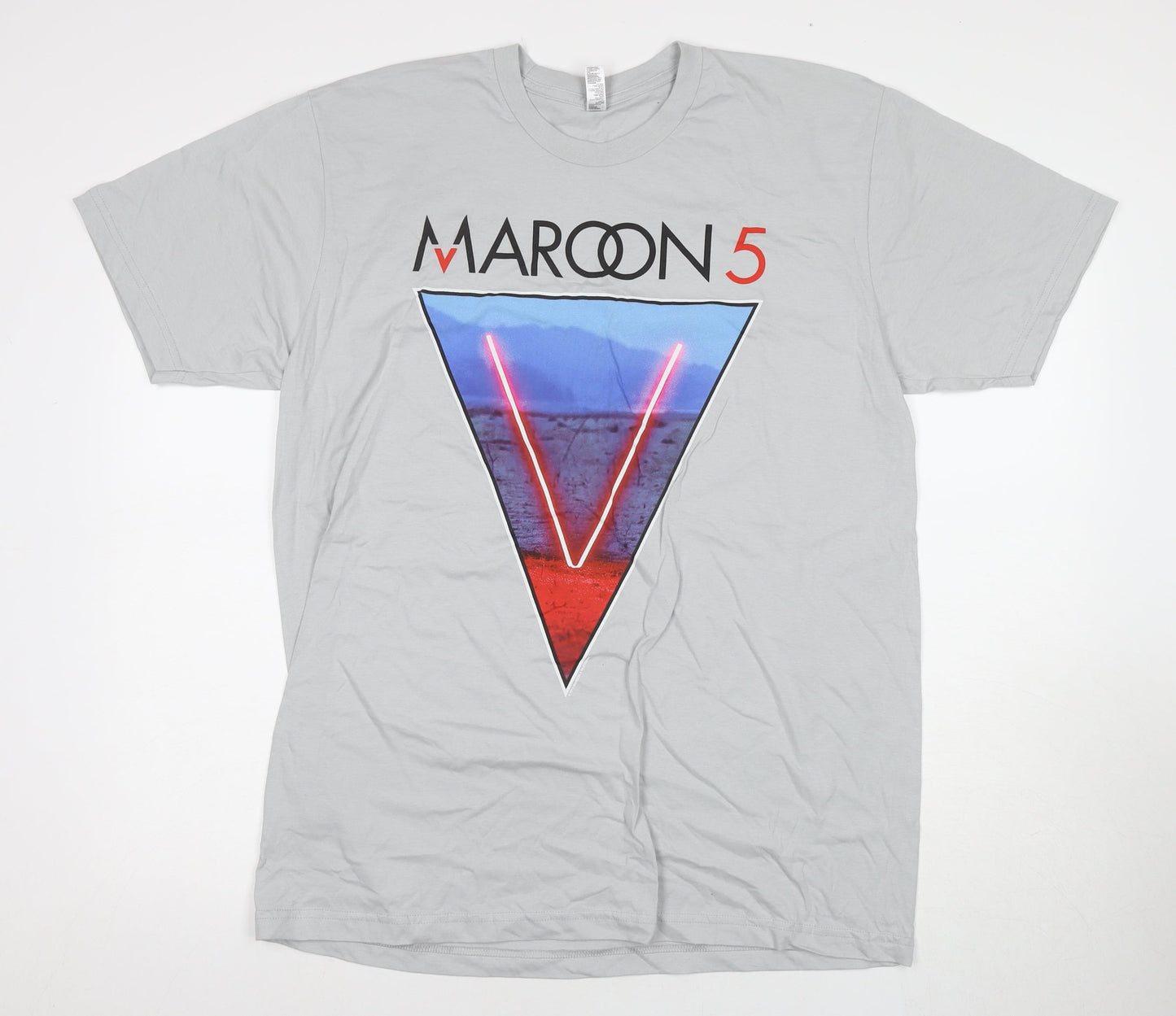 American Apparel Men's Grey Maroon 5 Music T-Shirt XL