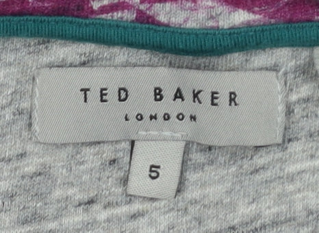 Ted Baker Unisex Grey Geometric T-Shirt L Jersey Style