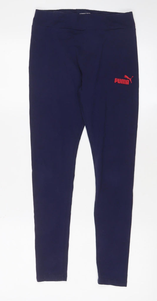 Puma Women's Blue Ankle Leggings Size 12 Gym Casual