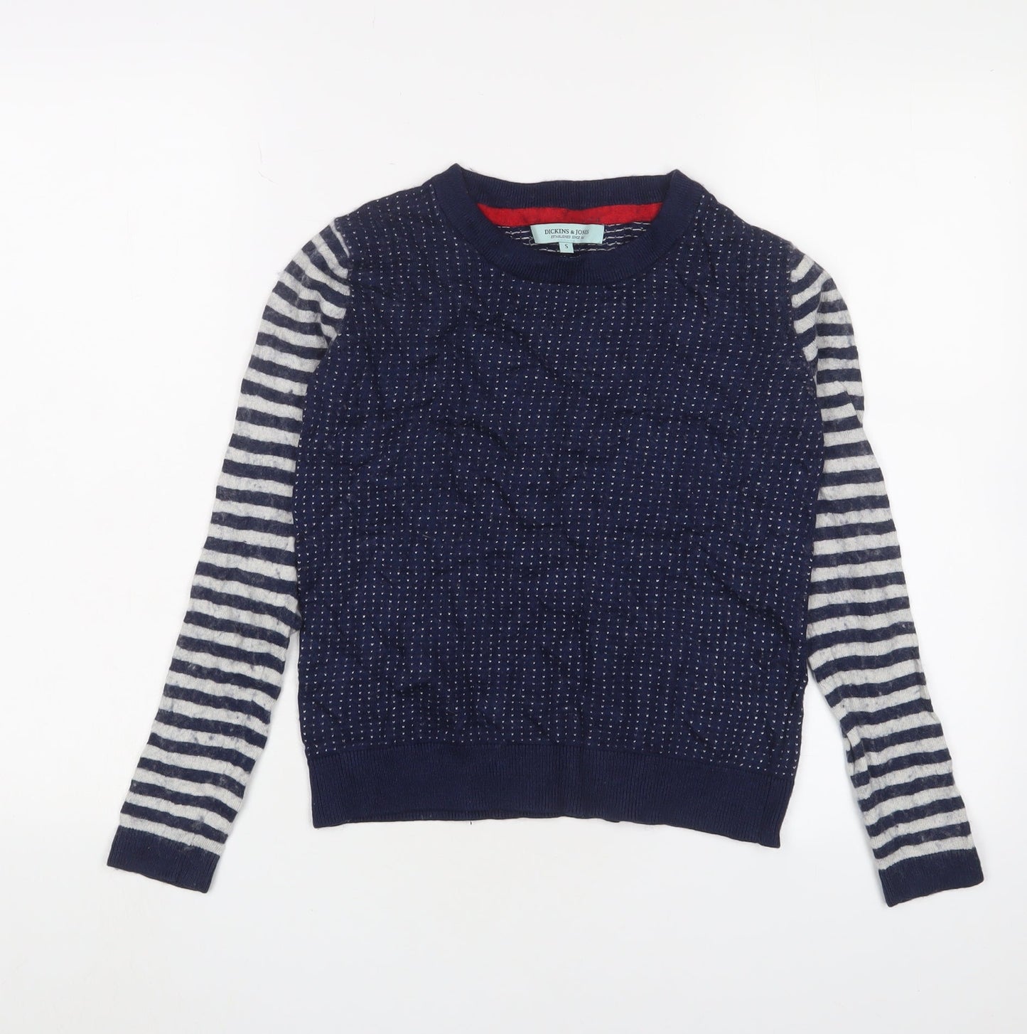 Dickins & Jones Women's Blue Striped Jumper - S