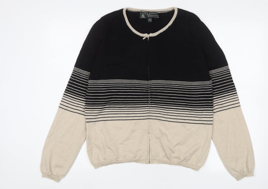 Laura Ashley Women's Black Striped Cardigan XL