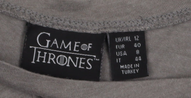 Game of Thrones T-Shirt Grey Unisex Adults Size 12