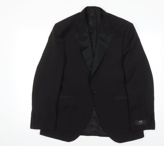 Jaeger Men's Black Wool Tuxedo Blazer Size 40S