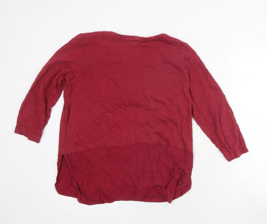 White Stuff Women's Red 3/4 Sleeve Tunic Blouse Size 14