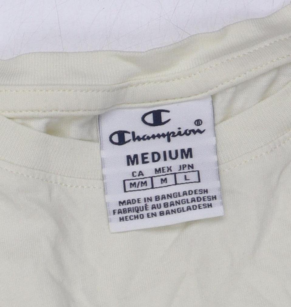 Champion Ivory Unisex T-Shirt M Regular Fit Crew Neck