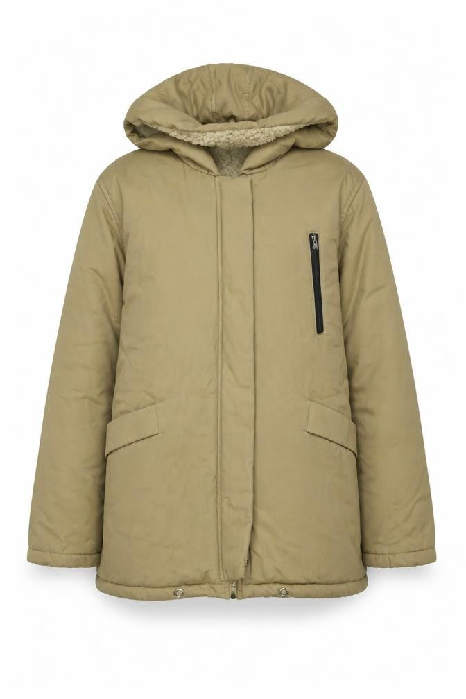 Kitterick Women's Beige Hooded Cotton Coat M