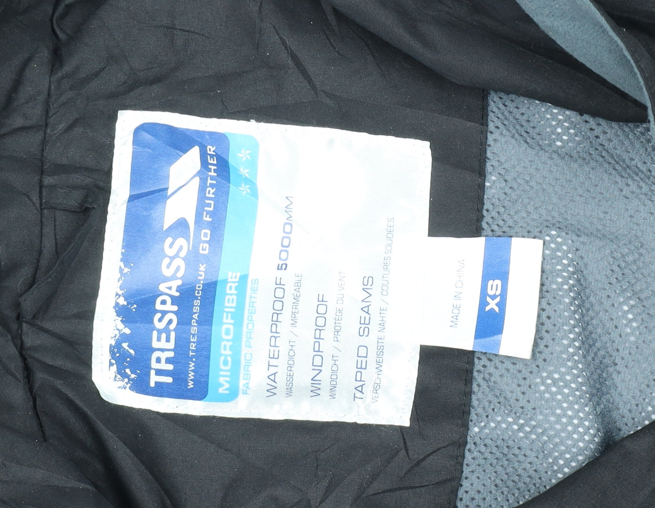 Trespass Unisex Black XS Regular Fit Outdoor Raincoat