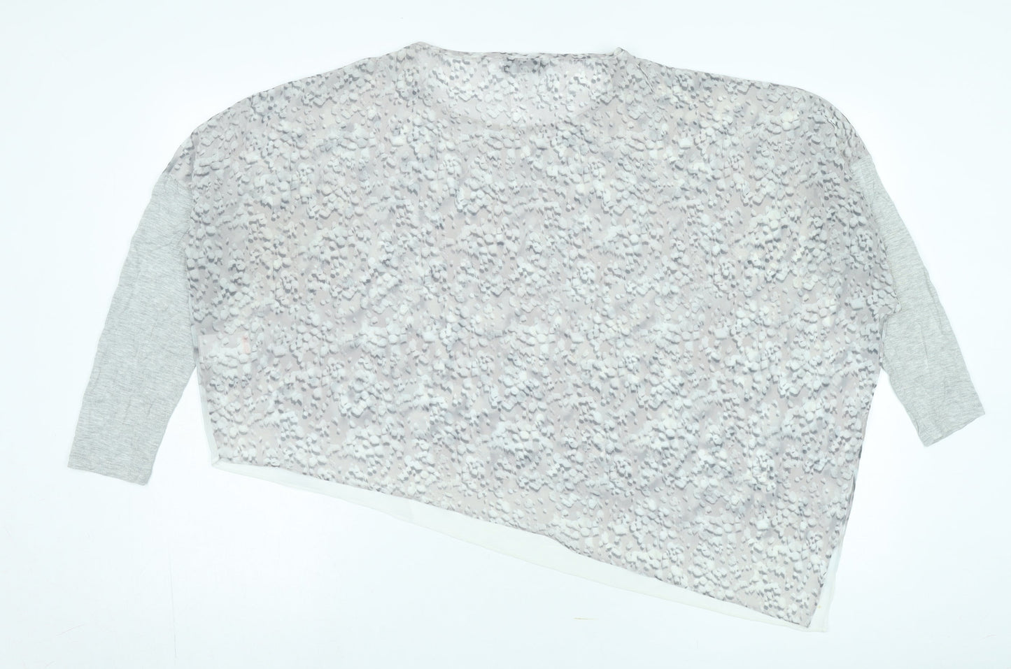 Mint Velvet Women's Grey Abstract Cropped Blouse, Medium