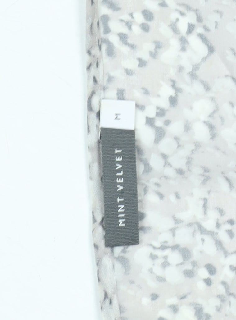 Mint Velvet Women's Grey Abstract Cropped Blouse, Medium