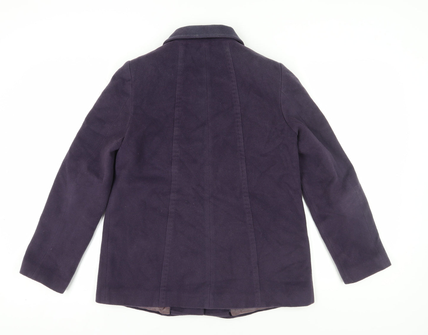 Viyella Women's Purple Wool Blend Coat, Size 8, Classic Style
