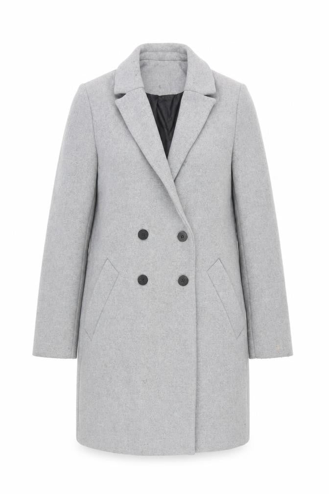 TRF Outerwear Women's Grey Wool Blend Pea Coat Size 12