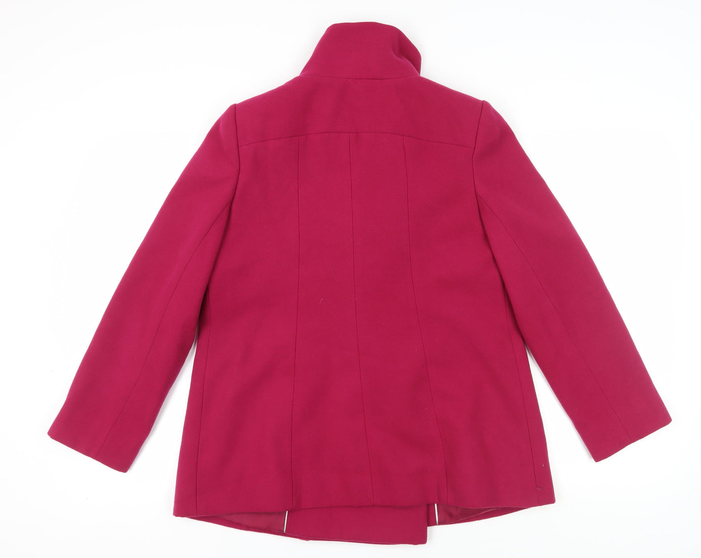 BHS Women’s Pink Pea Coat - Size 10, Lined, Buttoned
