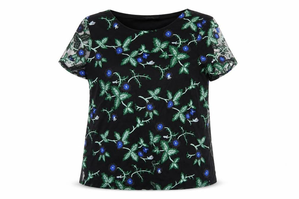 M&Co Women's Black Floral Camisole Blouse Size 14