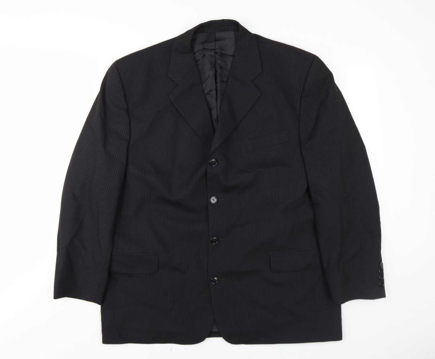 Daniel Hechter Men's Black Blazer 44 Short Striped