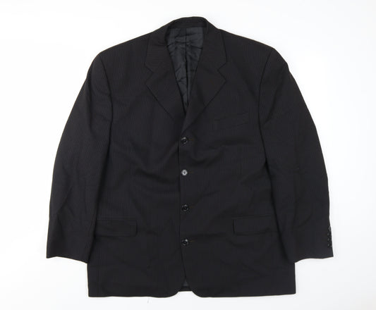 Daniel Hechter Men's Black Blazer 44 Short Striped