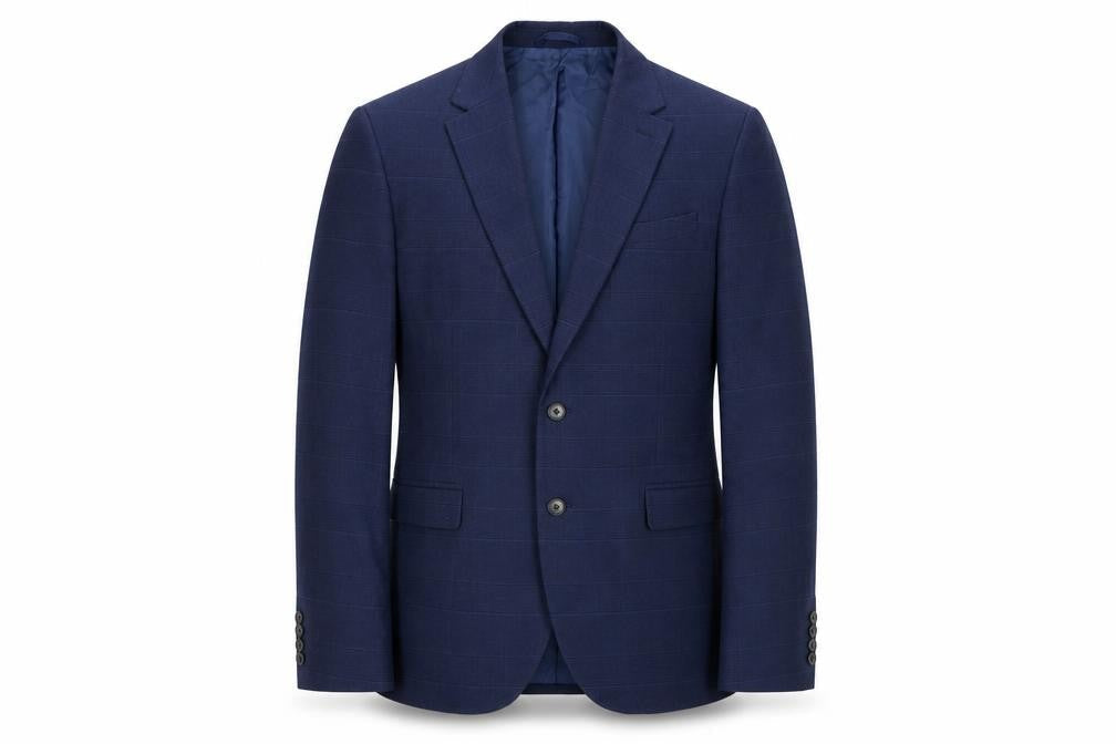 Mens 44 Chest Regular Moss Blue Two-Button Blazer