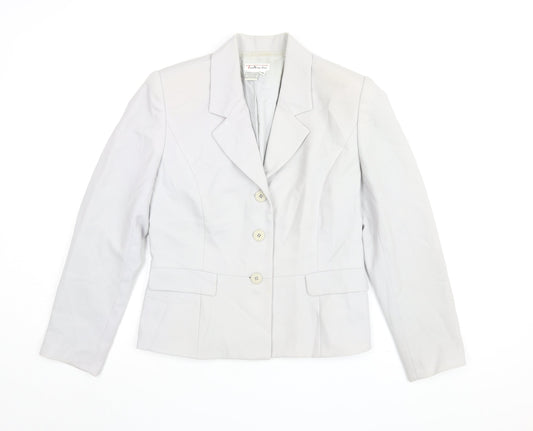 Talbots Women's Grey Wool Blazer, Size 14, Classic Fit