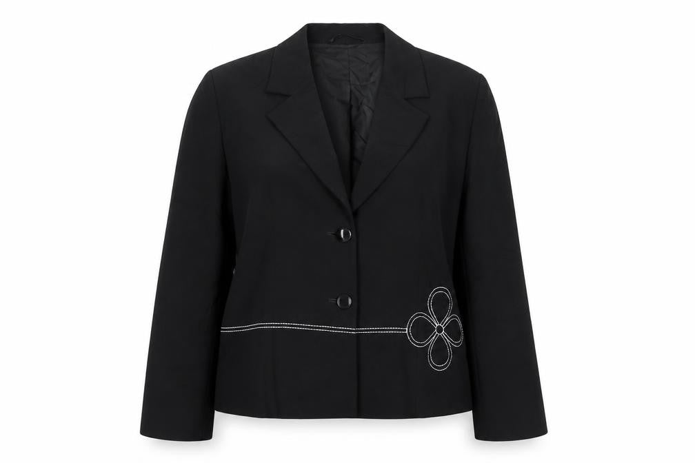 Max Pierre Women's Black Wool Blazer Size 16