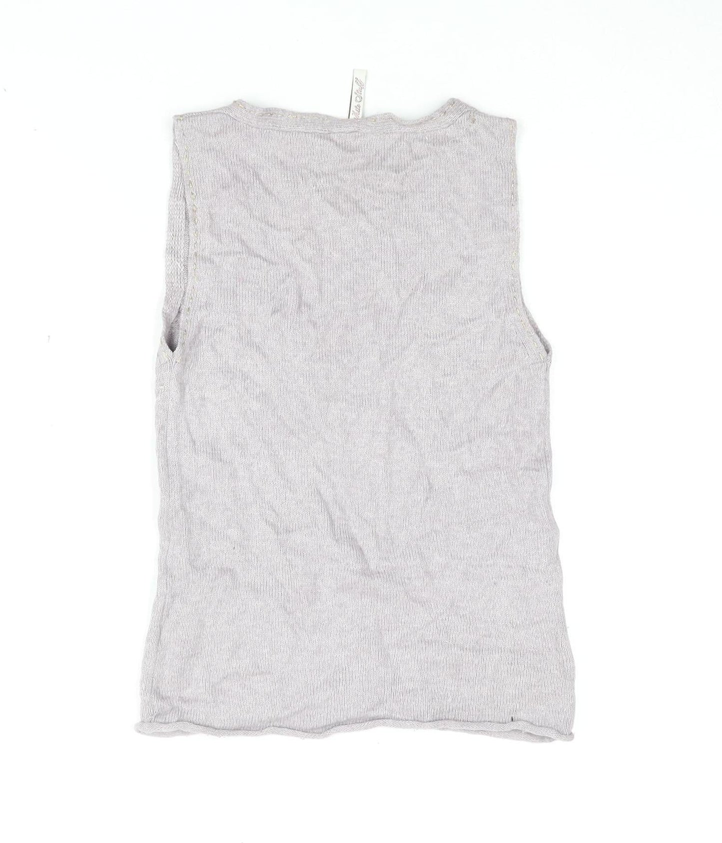 White Stuff Women's Grey Knit Tank Size 8 V-Neck