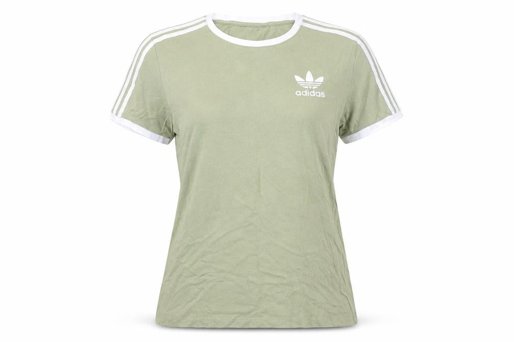 Womens UK Size 6 adidas Green Cotton T-Shirt