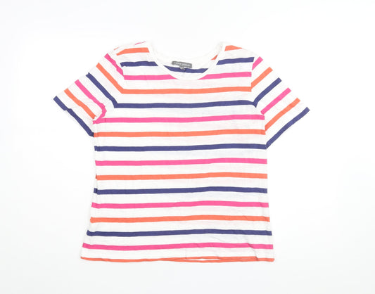 Laura Ashley Womens Multicoloured Striped T-Shirt - UK 12