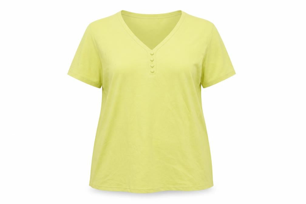Womens UK Size 18-20 EWM Yellow 100% Cotton T-Shirt