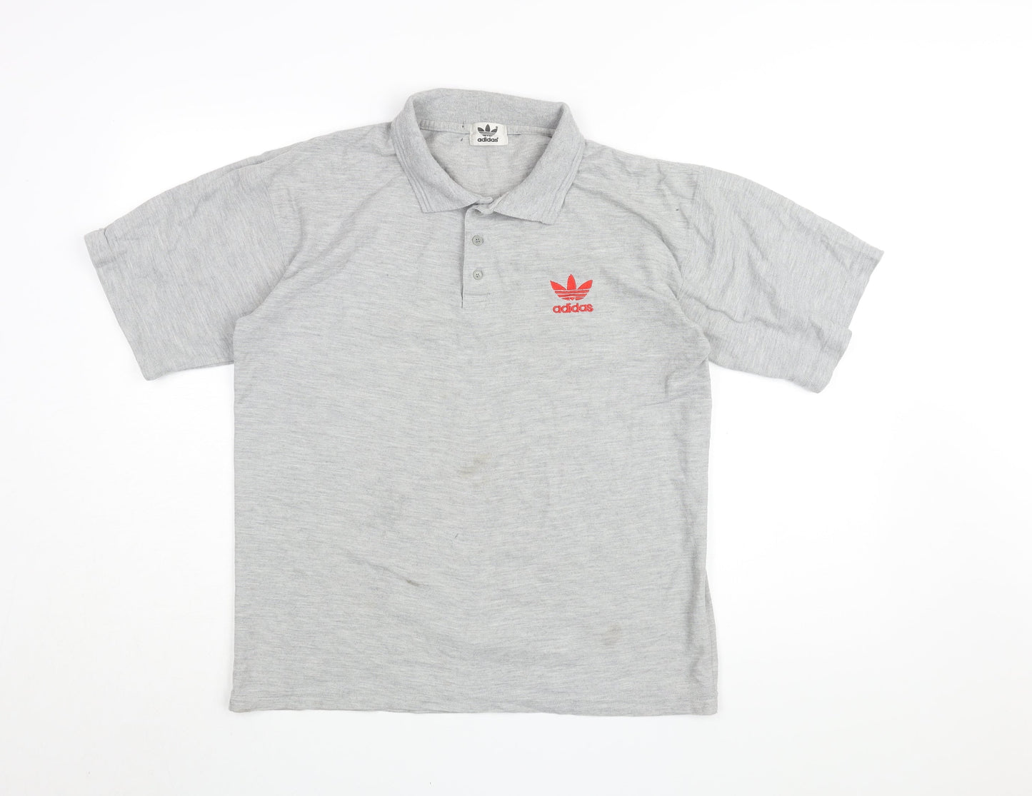 Adidas Mens Grey Polo Shirt M Solid Casual