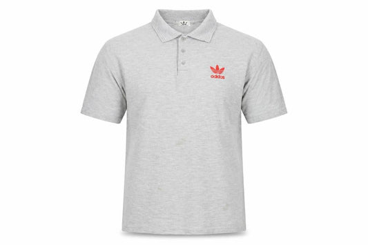 Adidas Mens Grey Polo Shirt M Solid Casual
