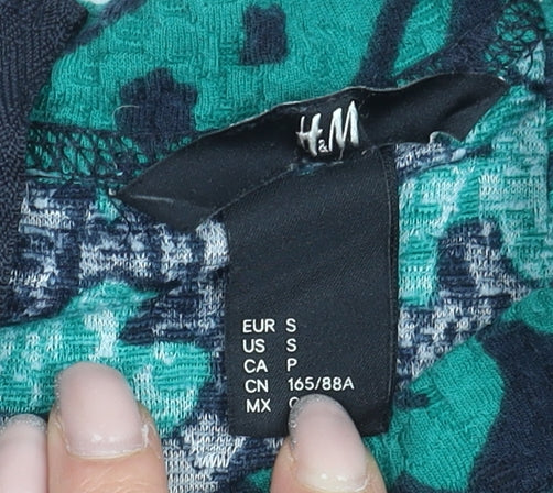 H&M Women's Green Floral Tunic Blouse - Size 10