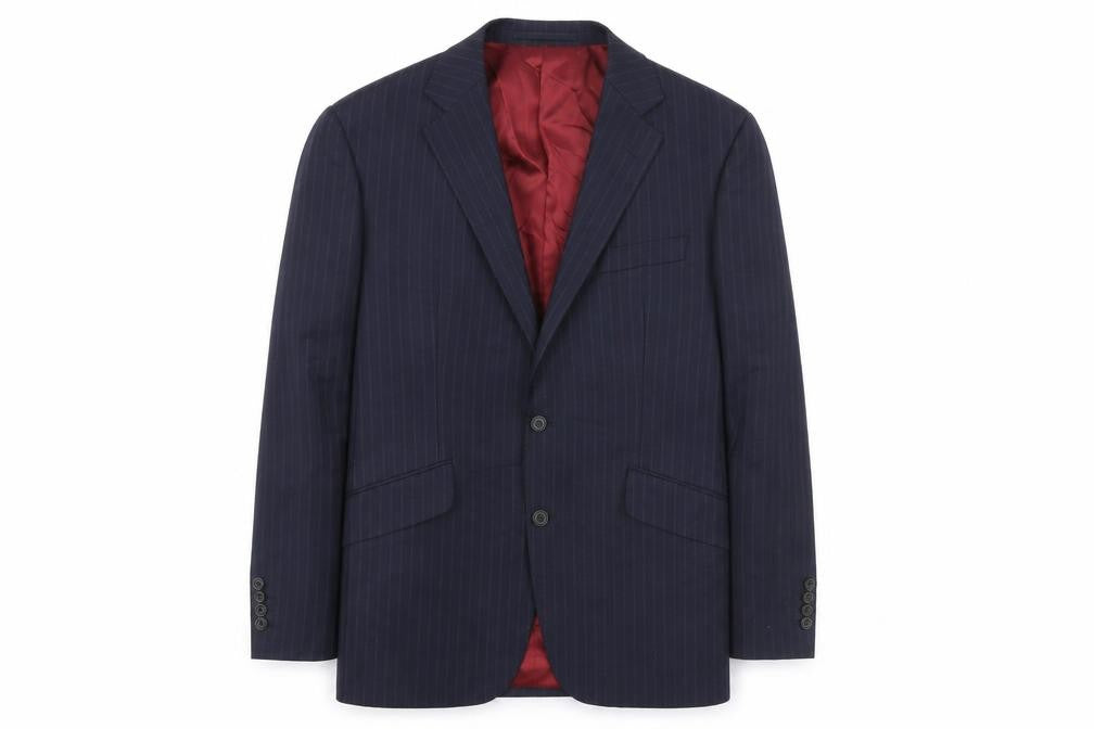 Marks and Spencer Men's Blue Striped Blazer 40R