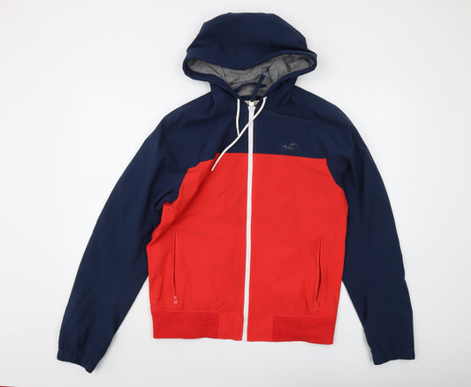 Hollister Men's Red Blue Hooded Softshell Jacket M