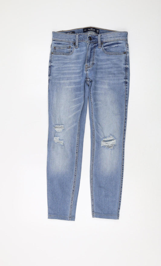 Hollister Women's Blue Skinny Distressed Jeans Size 28