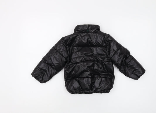 H&M Girls Black Puffer Jacket, 2 Years, Winter Coat