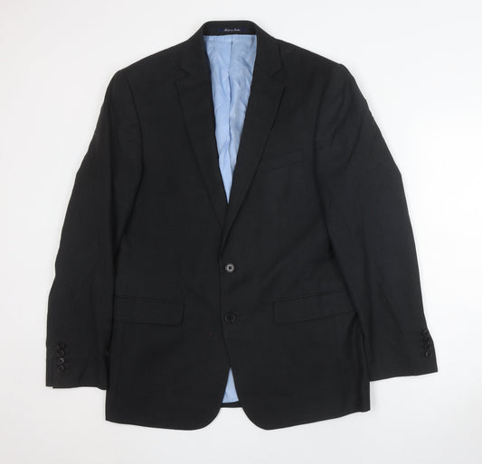 Charles Tyrwhitt Black Wool Blazer for Men - Size 40 R